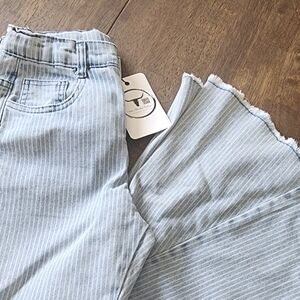 Girls Pinstripes Bell Bottom Jeans